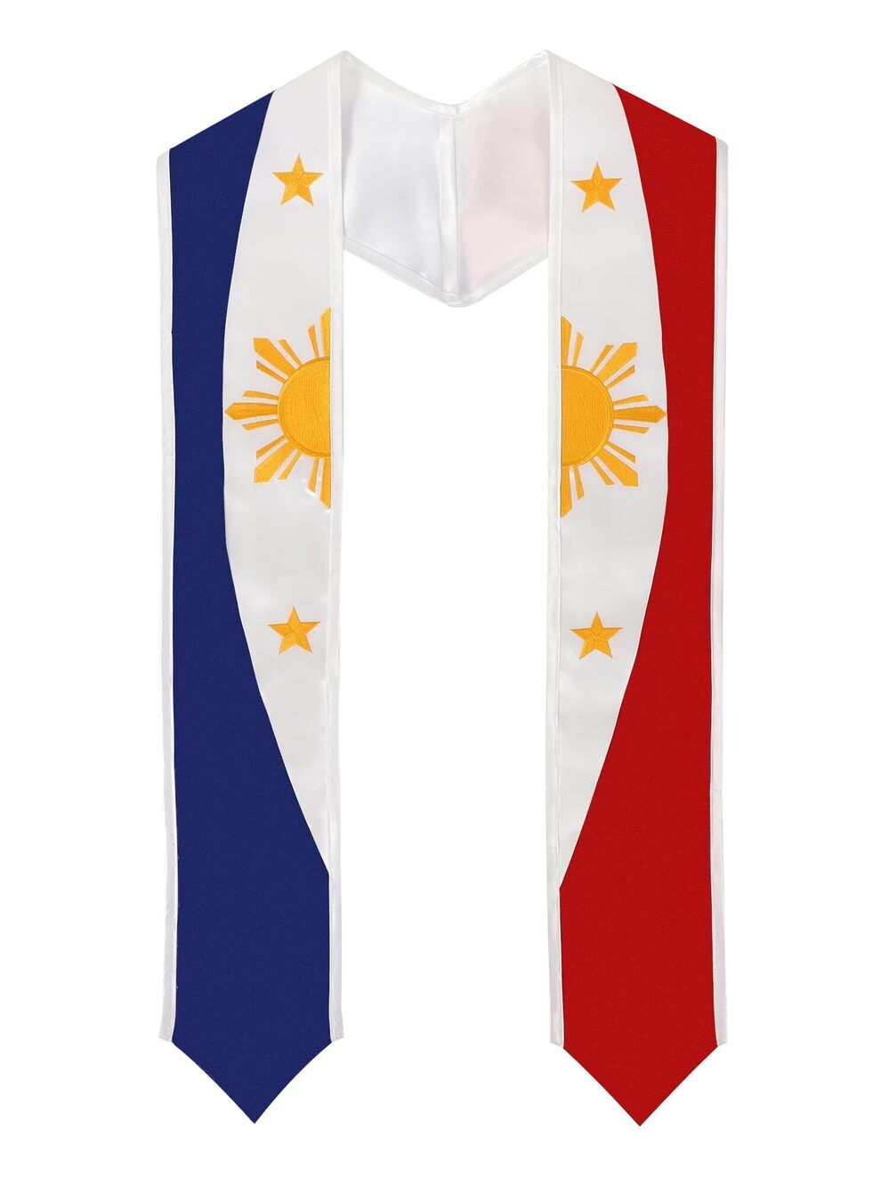 4781 Unisex National Flag Graduation Stole Embroidery Sash for Study Aboard